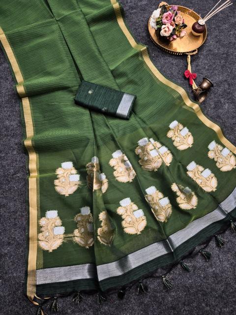 Akshara linen silk online sarees at low price